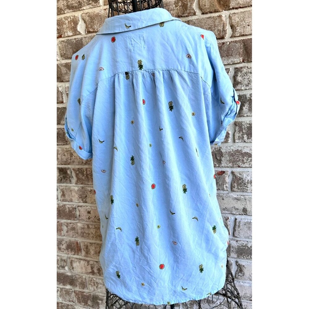 Workshop Republic Clothing Shirt Sz S Blue Collared Button Chest Pockets… - Picture 7 of 12